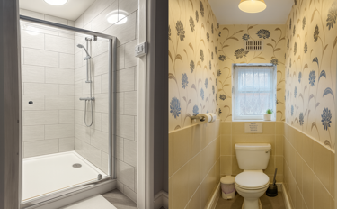 Shared toilet and shower